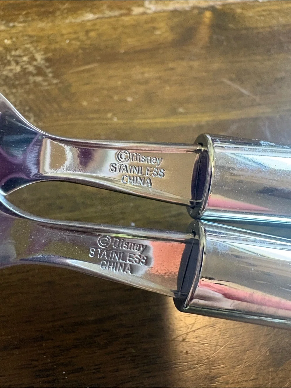 Vintage Mickey Mouse Stainless Steel Flatware Set Green Blue Translucent Logo 6
